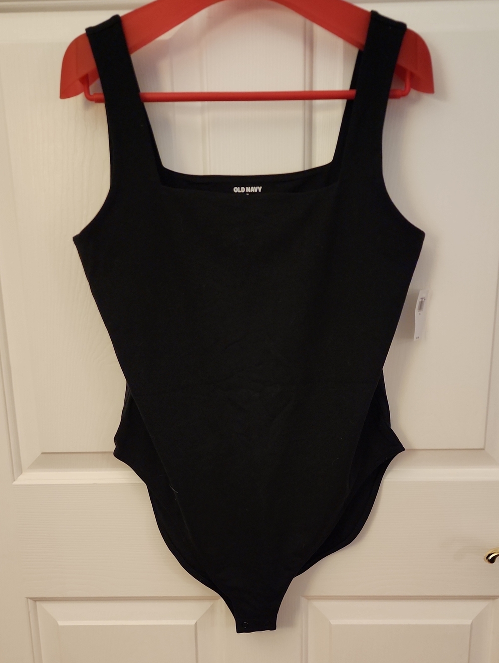 Old Navy Black Women's Square-Neck Bodysuit with Wide Straps
